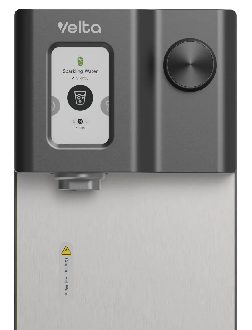 Close view of the HydroSpark+ display and dial